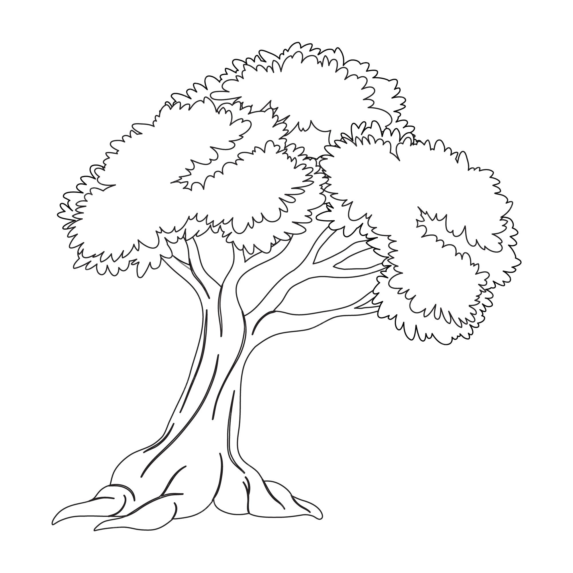 drawings of flowers  Cartoon trees, Tree drawing, Tree coloring page