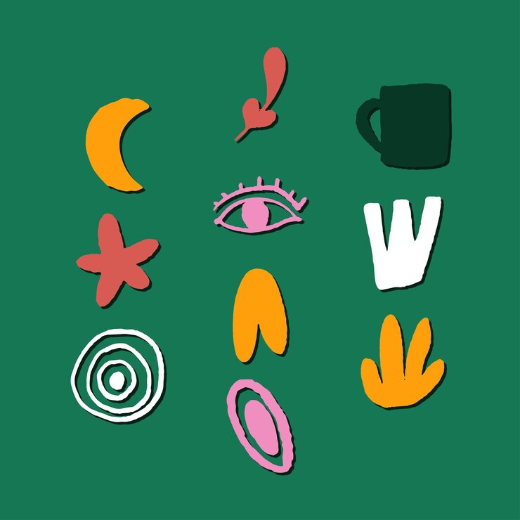 Vector hand drawn trendy vector random shapes