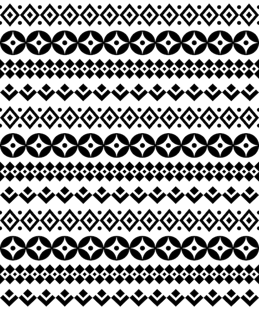 Hand drawn tribal seamless ethnic pattern