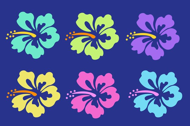 Vector hand drawn tropical flowers