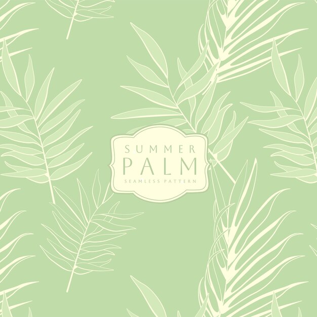 Hand drawn tropical palm leaves shirt seamless pattern