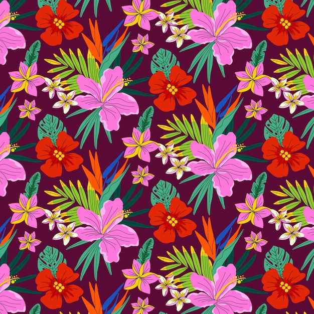 Vector hand drawn tropical pattern design