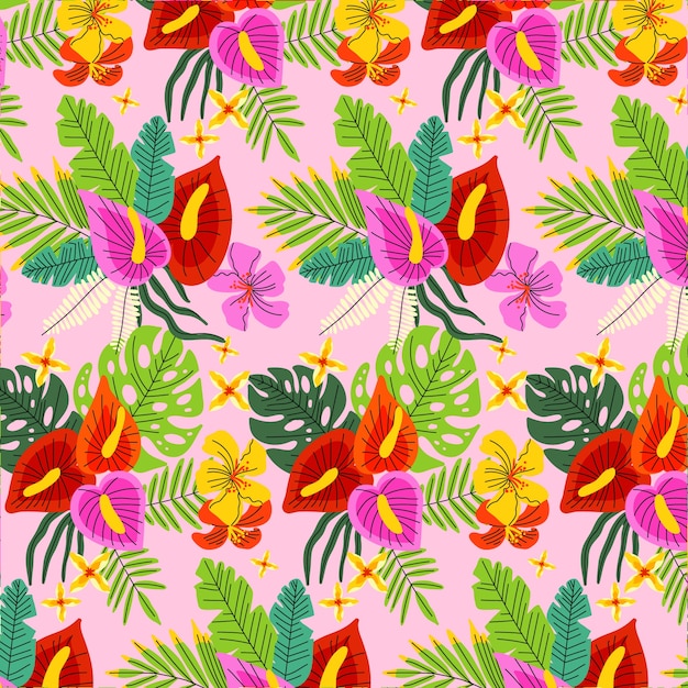 Hand drawn tropical pattern design