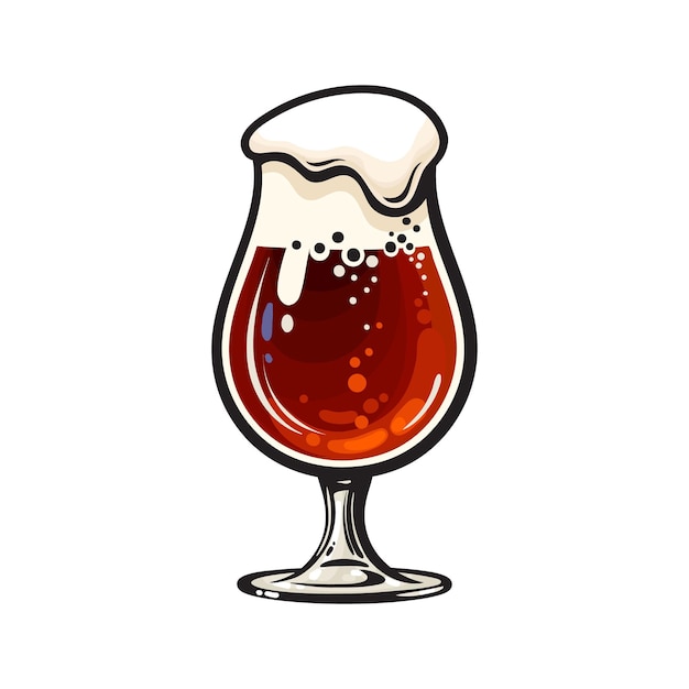 Vector hand drawn tulip beer glass