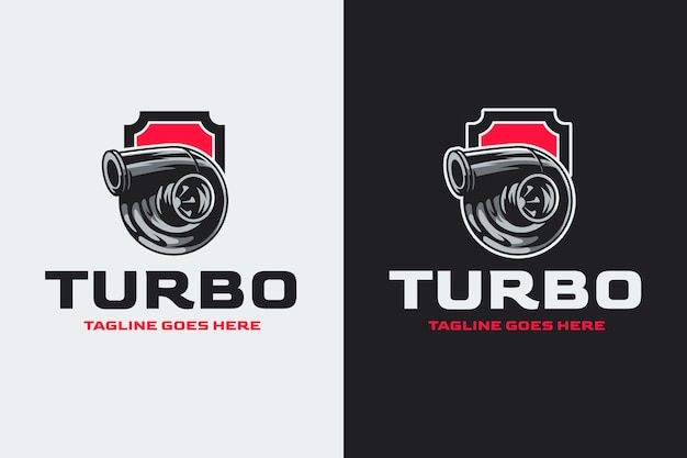 Vector hand drawn turbo logo template