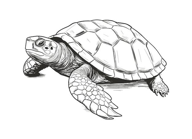 Hand drawn turtle vector illustration