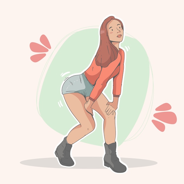 Vector hand drawn twerk illustration