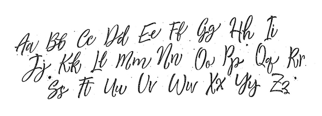 ベクトル 白い上に分離された手描きの字体セット 小文字と大文字で描かれた文字 ベクター