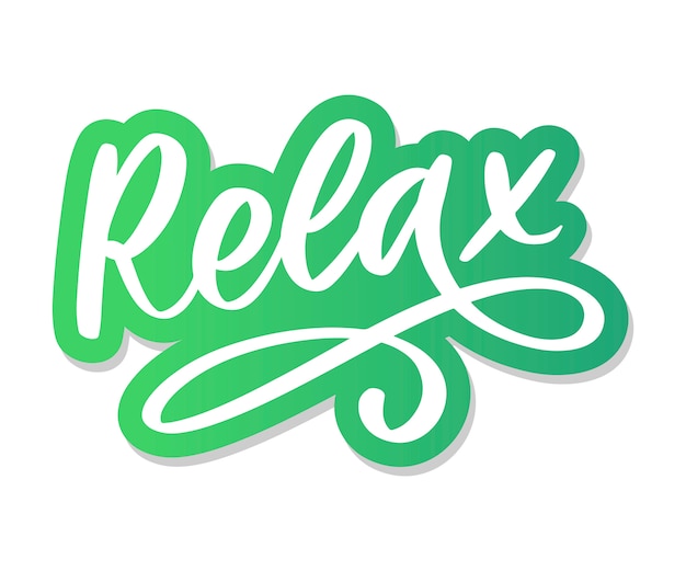 Ручной обращается типографика надписи Relax изолированы