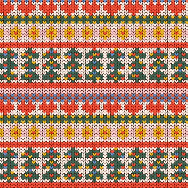 Hand drawn ugly sweater background for christmas season