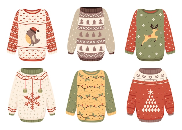 Hand drawn ugly sweater collection