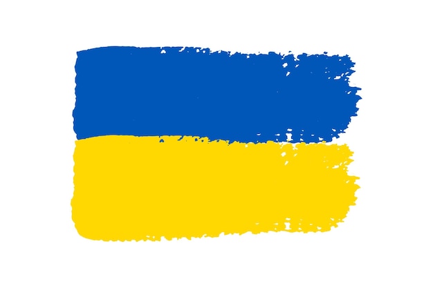 Vector hand drawn ukrainian flag flag of ukraine