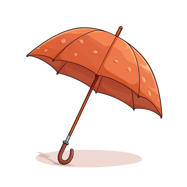 Disegnato a mano umbrella cartone animato vettoriale illustrazione clipart sfondo bianco