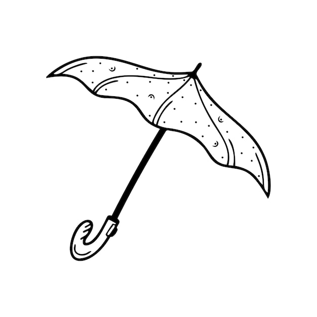 Hand drawn umbrella isolated on a white background