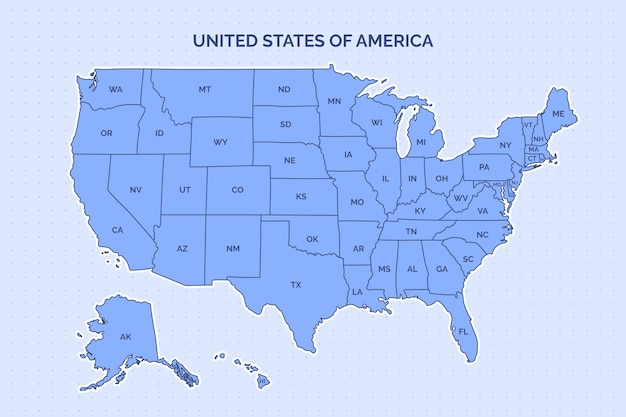 Vector hand drawn usa outline map illustration