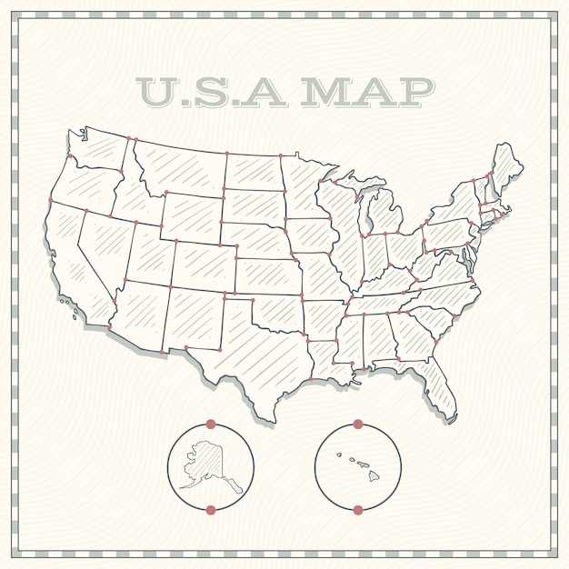 Ручно нарисованная карта США