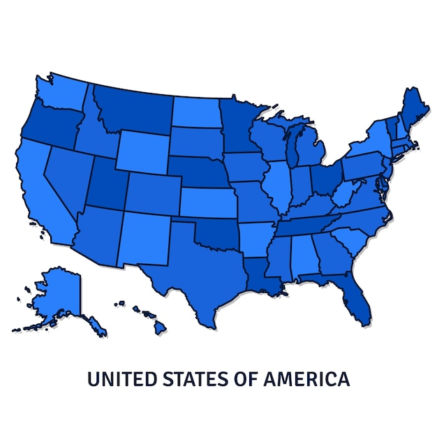 Vector hand drawn usa outline map