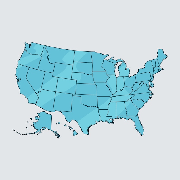 Vector hand drawn usa outline map