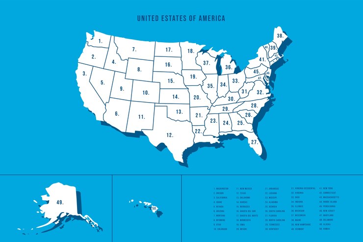 Vector hand drawn usa outline map