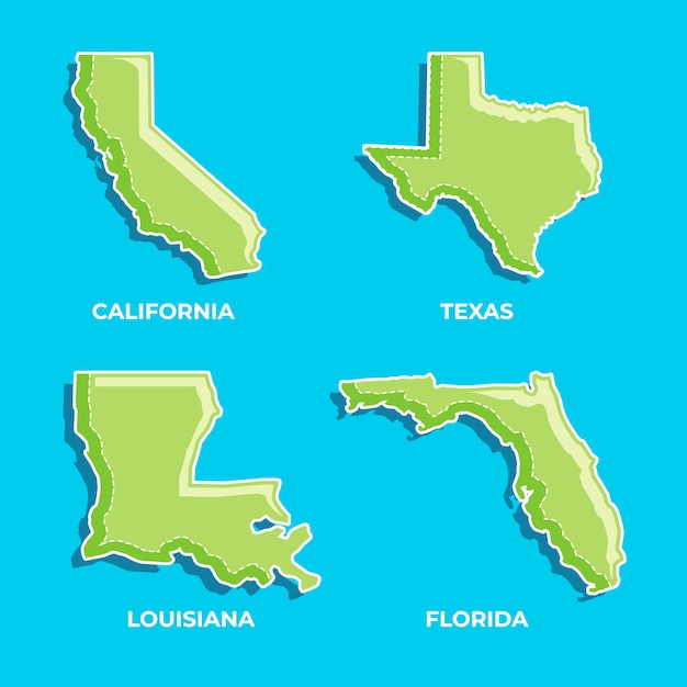 Mappa di contorno usa disegnata a mano