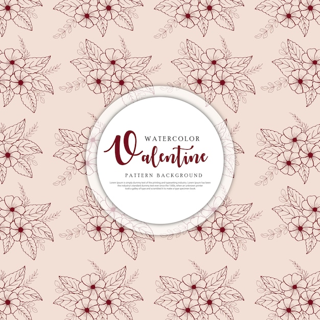 Hand drawn valentine floral background