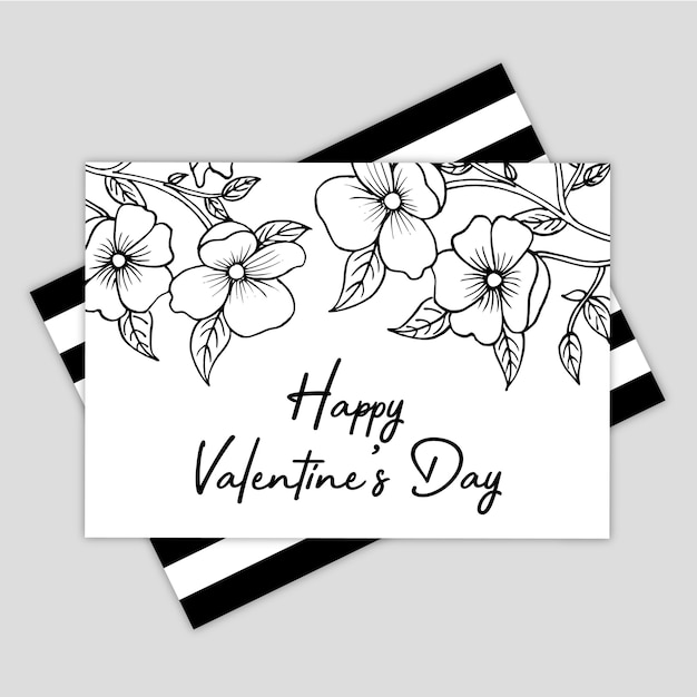 hand drawn valentine greeting card