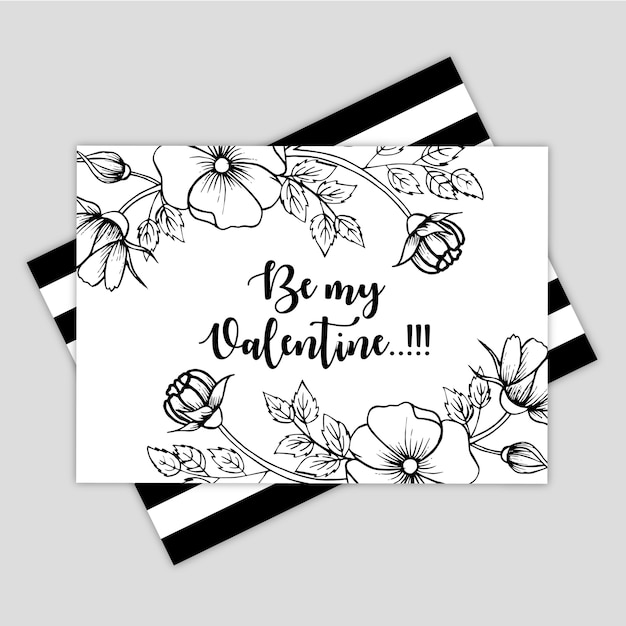 hand drawn valentine greeting card
