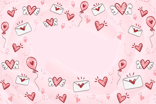 Vector hand drawn valentine's day background