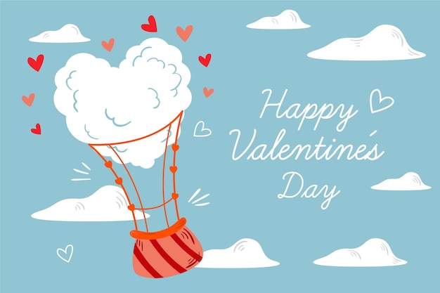 Vector hand drawn valentine's day background