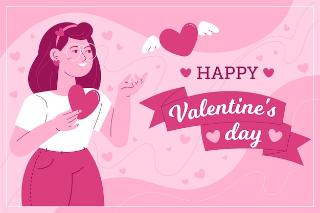 Hand drawn valentine's day background