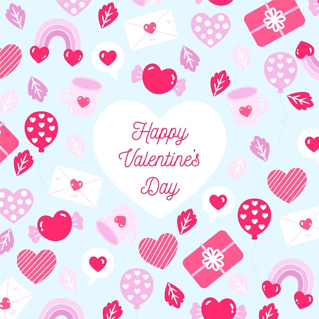 Hand drawn valentine's day background