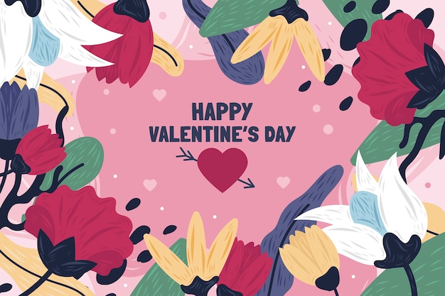 Vector hand drawn valentine's day background