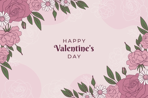 Vector hand drawn valentine's day background