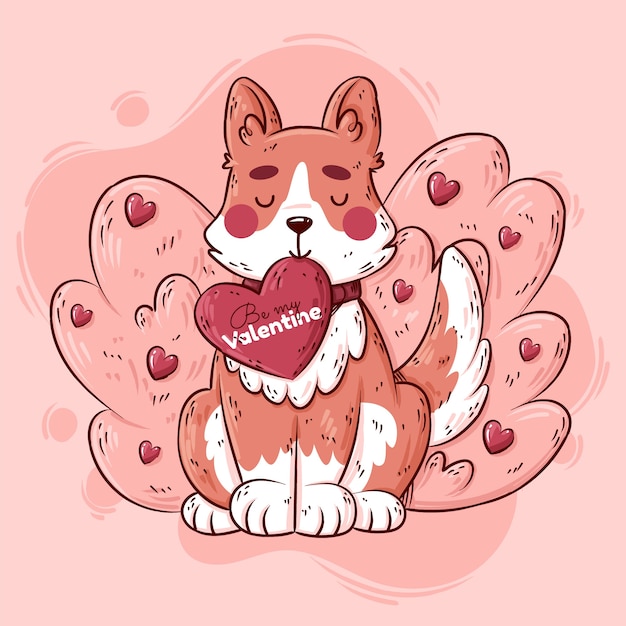 Vector hand drawn valentine's day illustration