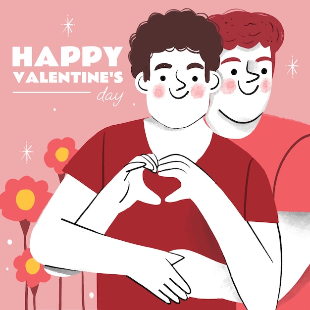 hand drawn valentine's day illustration