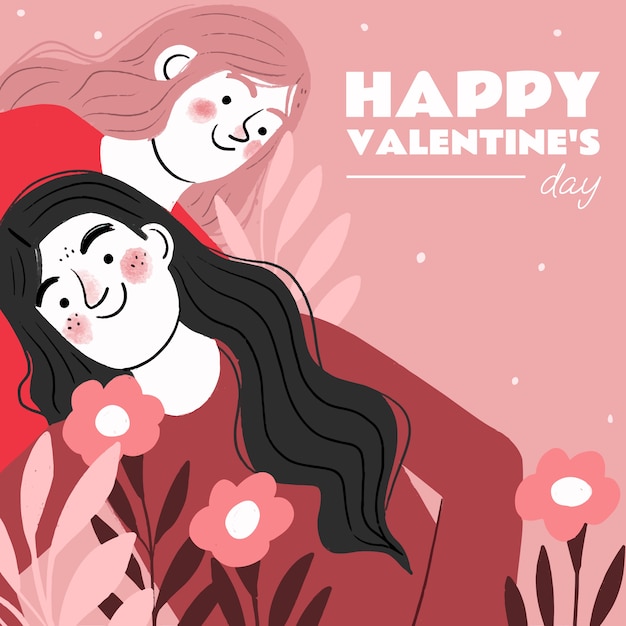 hand drawn valentine's day illustration