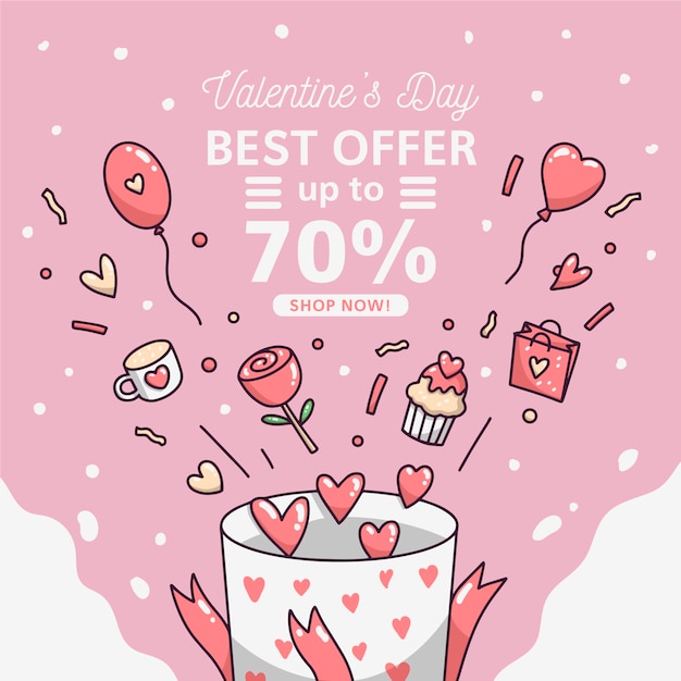 Hand drawn valentine's day sale