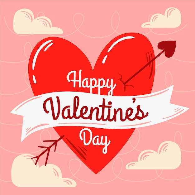 Vector hand drawn valentine's day wallpaper