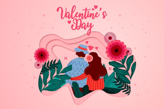 Vector hand drawn valentines day background