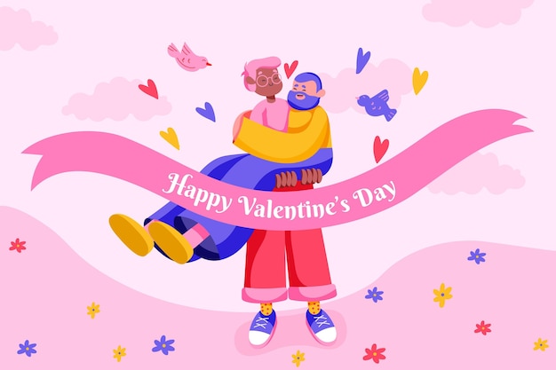 Vector hand drawn valentines day background