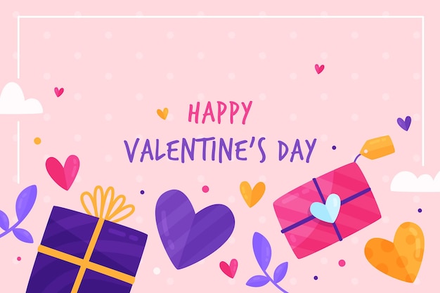 Vector hand drawn valentines day background