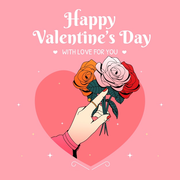 Vector hand drawn valentines day illustration