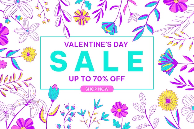 Hand drawn valentines day sale background