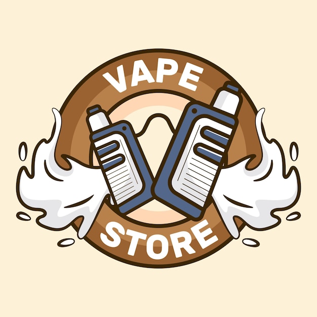 손으로 그린 Vape 스토어 로고