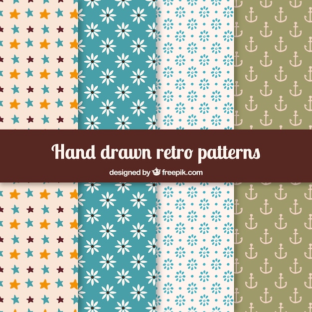 Hand drawn variety of patterns