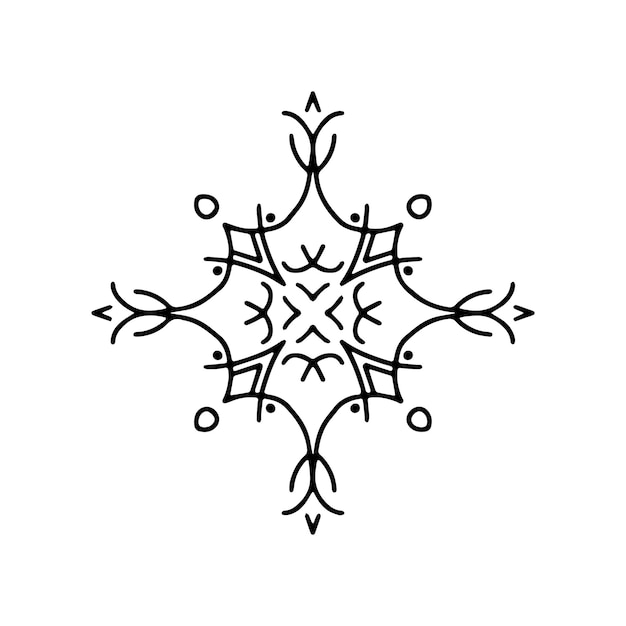 Hand drawn various snowflake. Winter symbol.