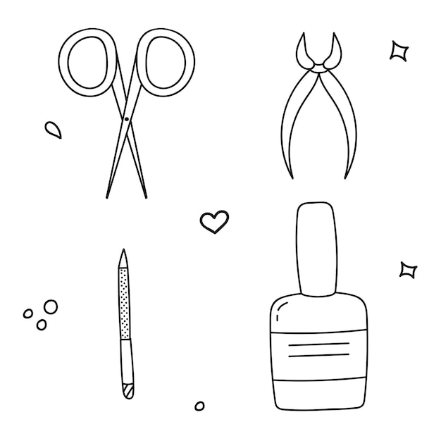 Hand drawn vector about beauty care and cosmetics