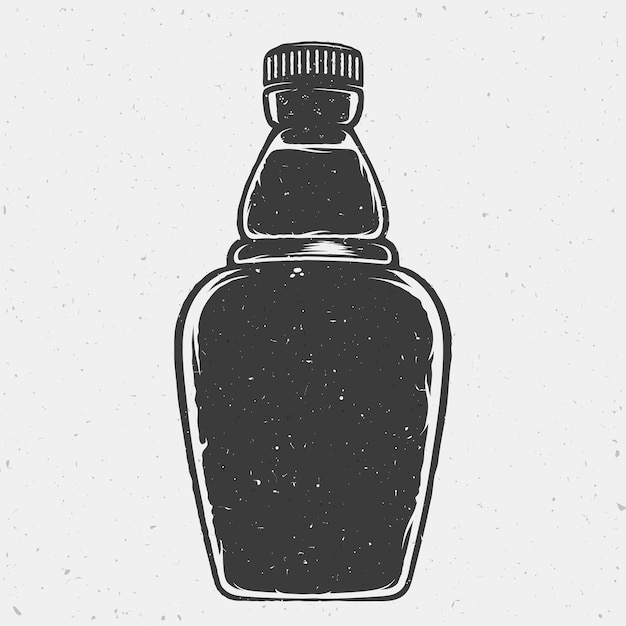 Vector hand drawn vector bottle or a flask good shape for motivation quotes posters cards logos etc with shabby textures isolated