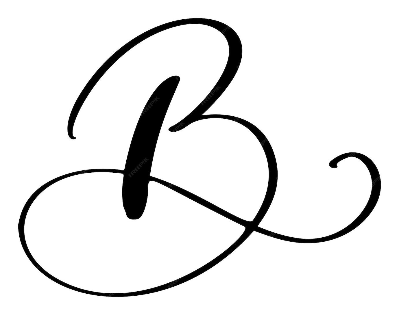 Premium Vector | Hand drawn vector calligraphy letter b script logo