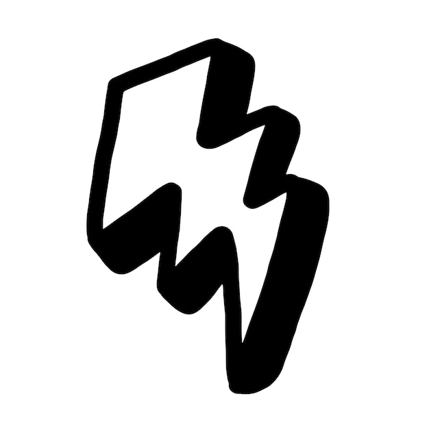 Hand drawn vector doodle electric lightning bolt symbol sketch illustrations